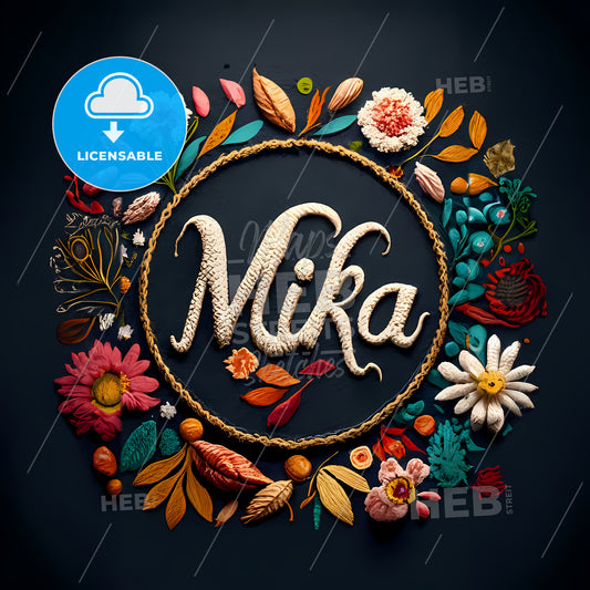 Mika - A Circular Frame Made Of Flowers And Leaves