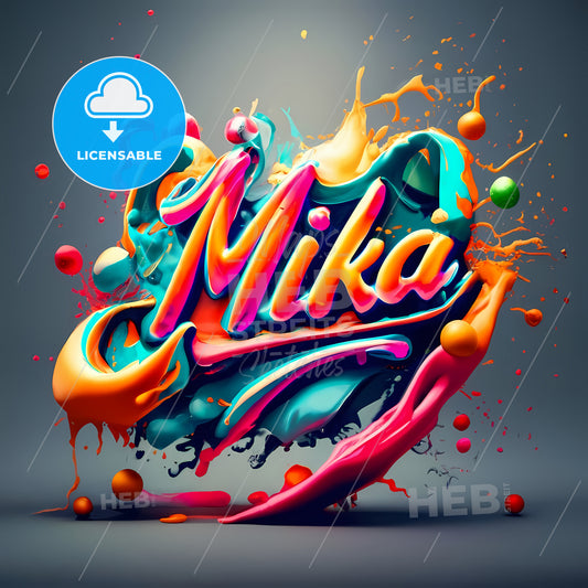 Mika - A Colorful Paint Splashing In A Shape Of A Word