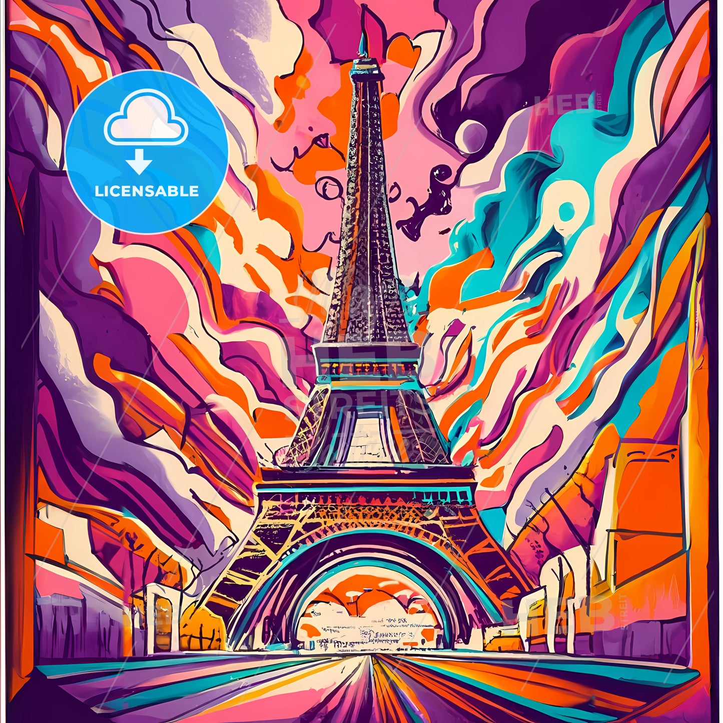 Eiffel - A Colorful Art Of A Tower