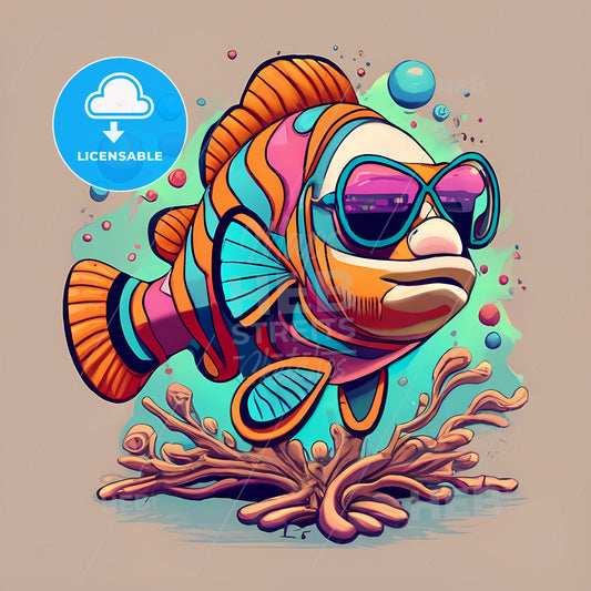 A Cartoon Of A Fish Wearing Sunglasses