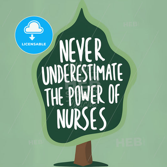 Never Underestimate The Power Of Nurses - A Green Tree With White Text