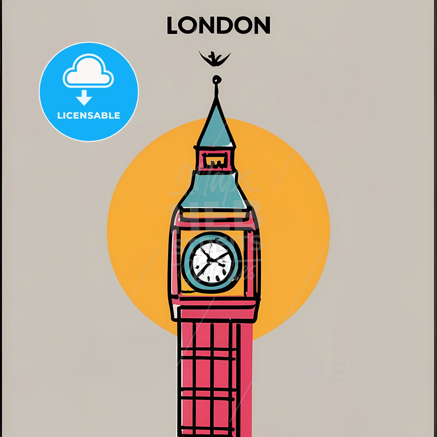 London, Big Ben - A Poster With A Clock Tower