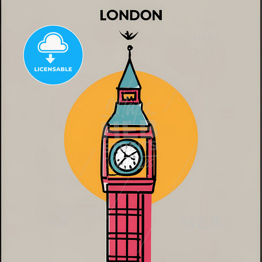 London, Big Ben - A Poster With A Clock Tower