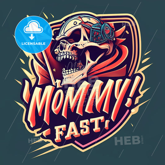 Mommy! Fast - A Skull With A Helmet And A Flag