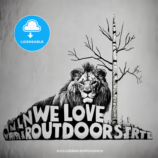 We Love Outdoors - A Lion And A Tree