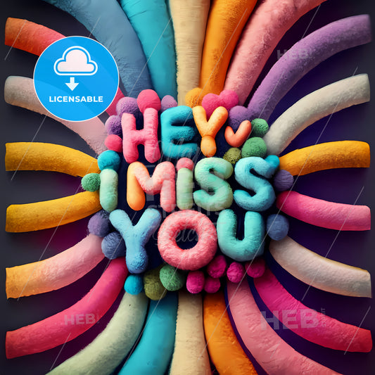 Hey, I Miss You - A Colorful Text On A Wall