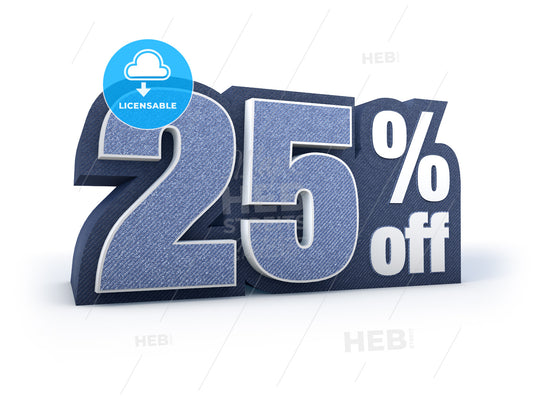 25 percent off denim styled discount price sign – instant download