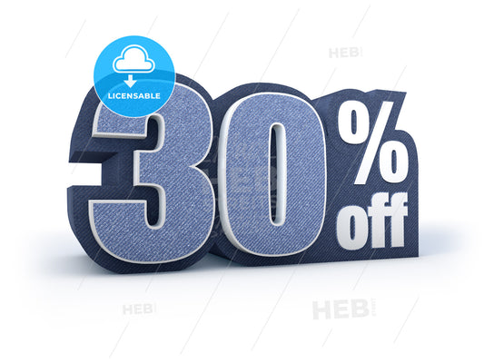 30 percent off denim styled discount price sign – instant download