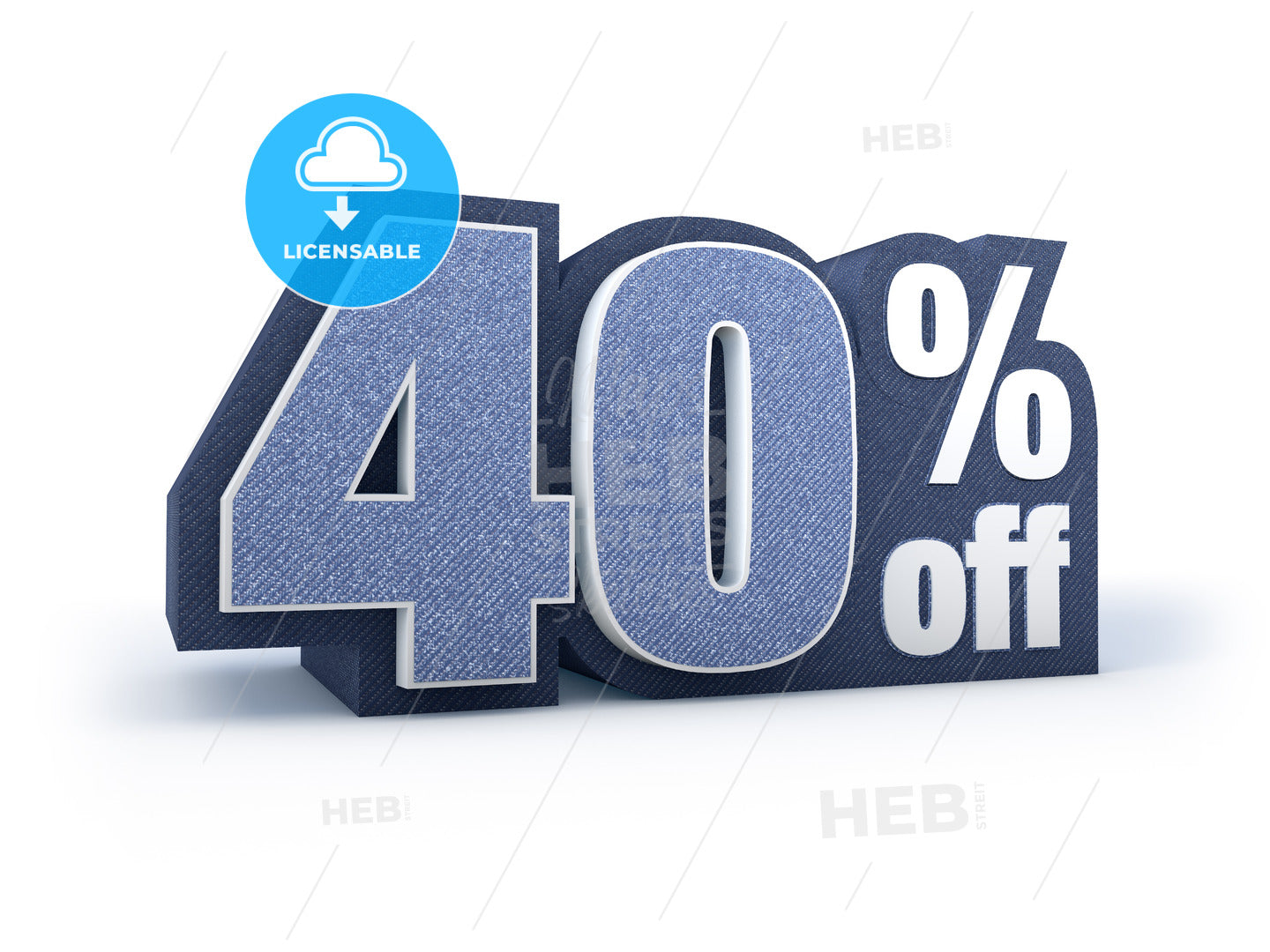 40 percent off denim styled discount price sign – instant download