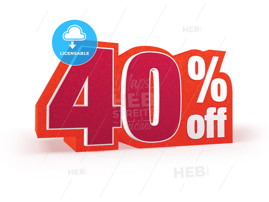 40 percent off red wool styled discount price sign – instant download