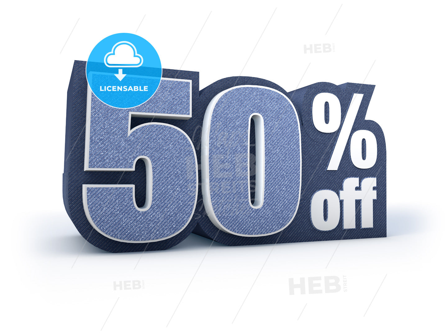 50 percent off denim styled discount price sign – instant download