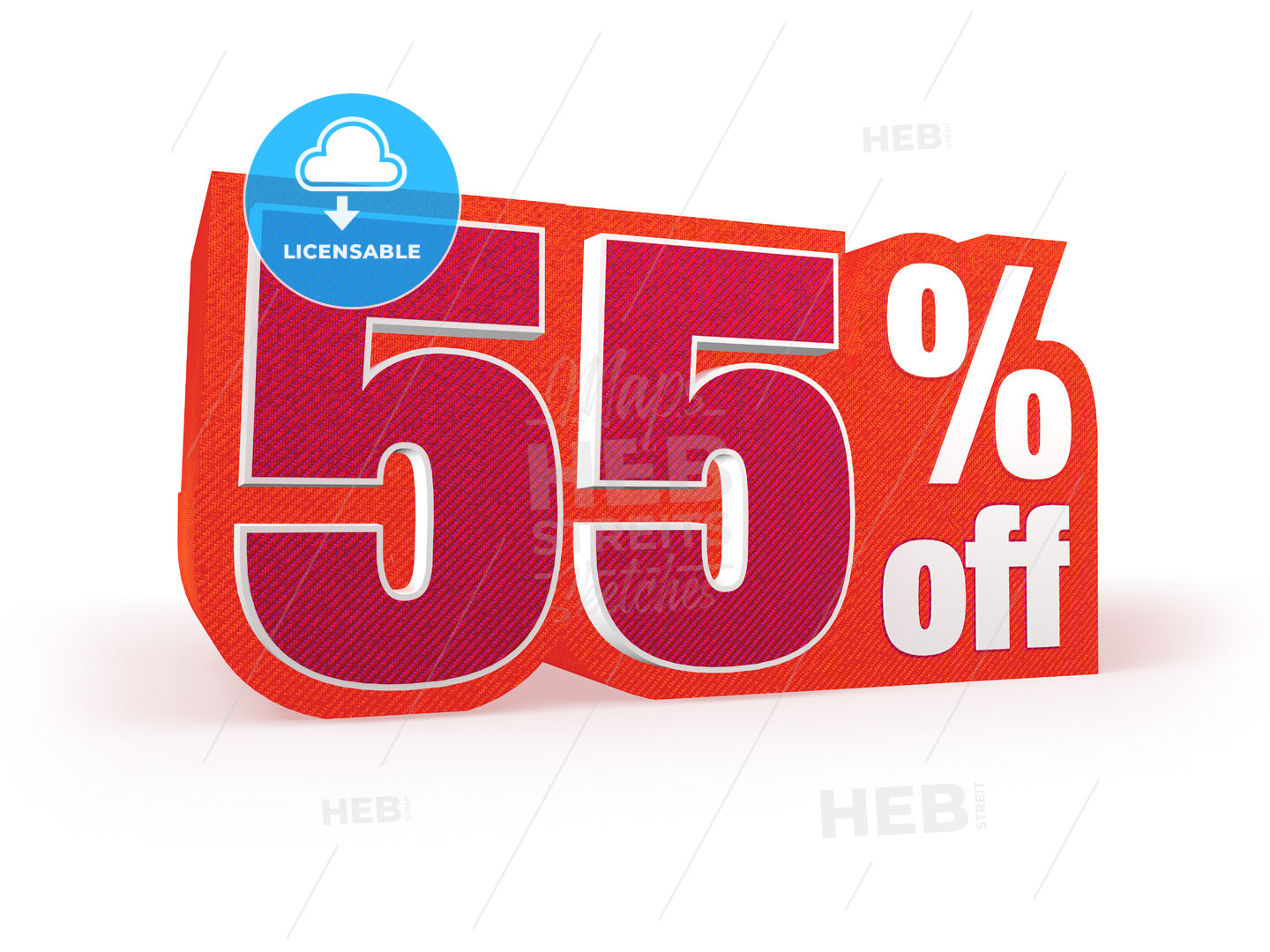 55 percent off red wool styled discount price sign – instant download
