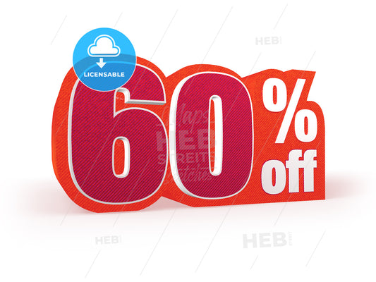 60 percent off red wool styled discount price sign – instant download