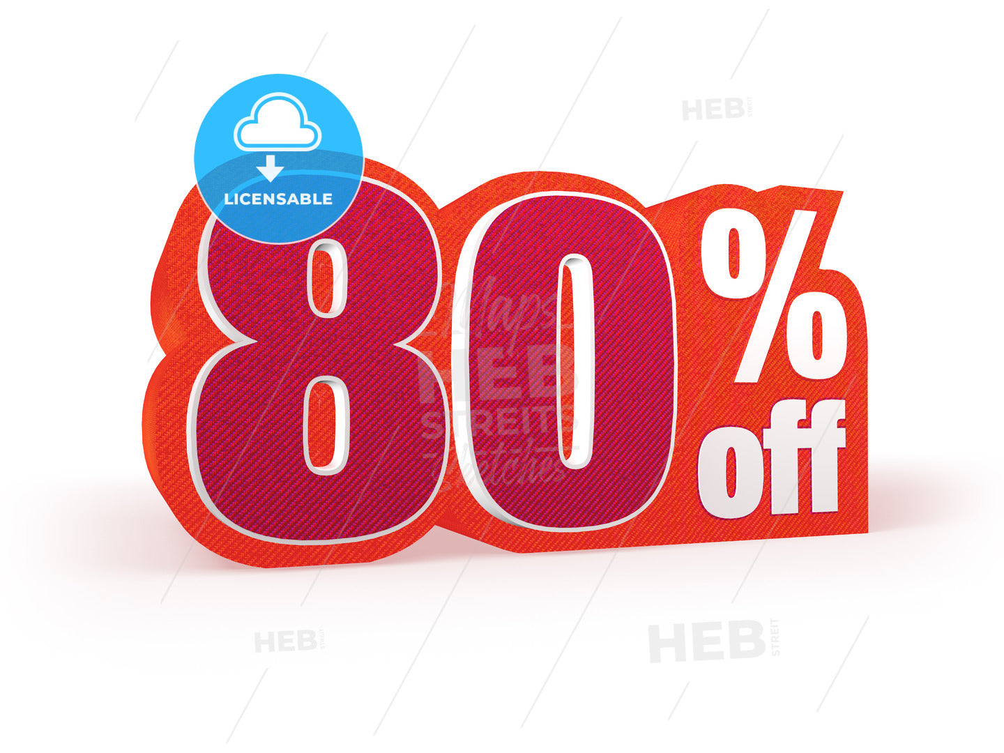 80 percent off red wool styled discount price sign – instant download