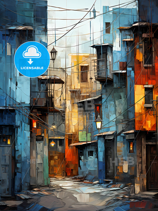 Abstract art of cityscapeillustration painting