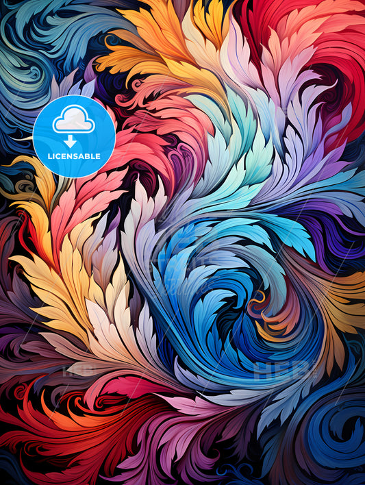 Abstract seamless pattern decorative floral swirls