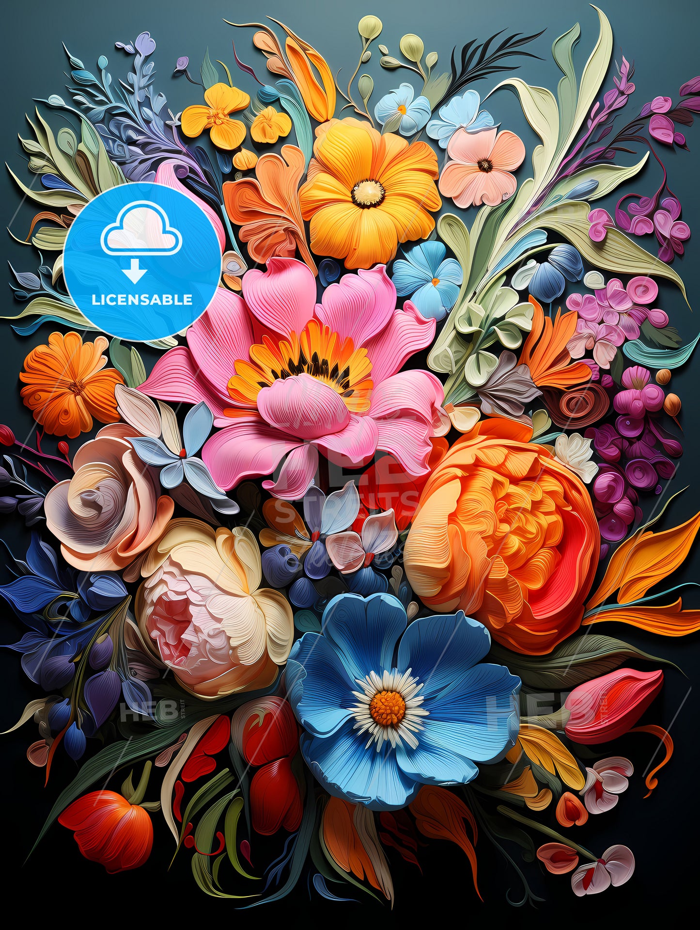 Bouquet of colorful spring flowers