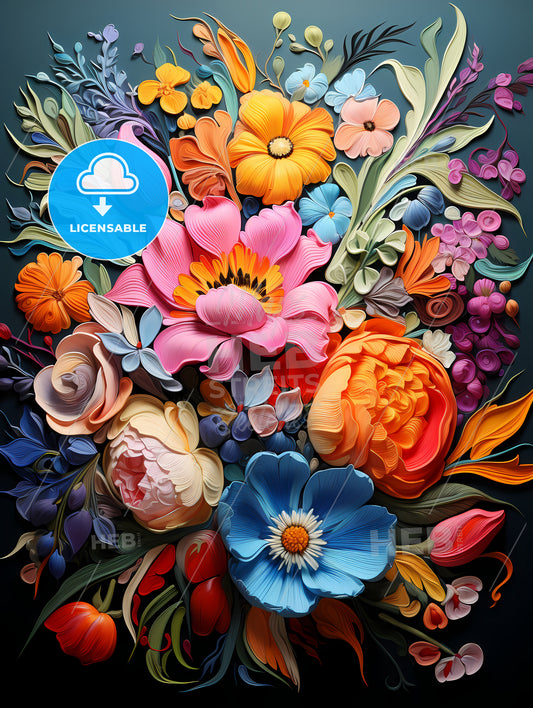 Bouquet of colorful spring flowers