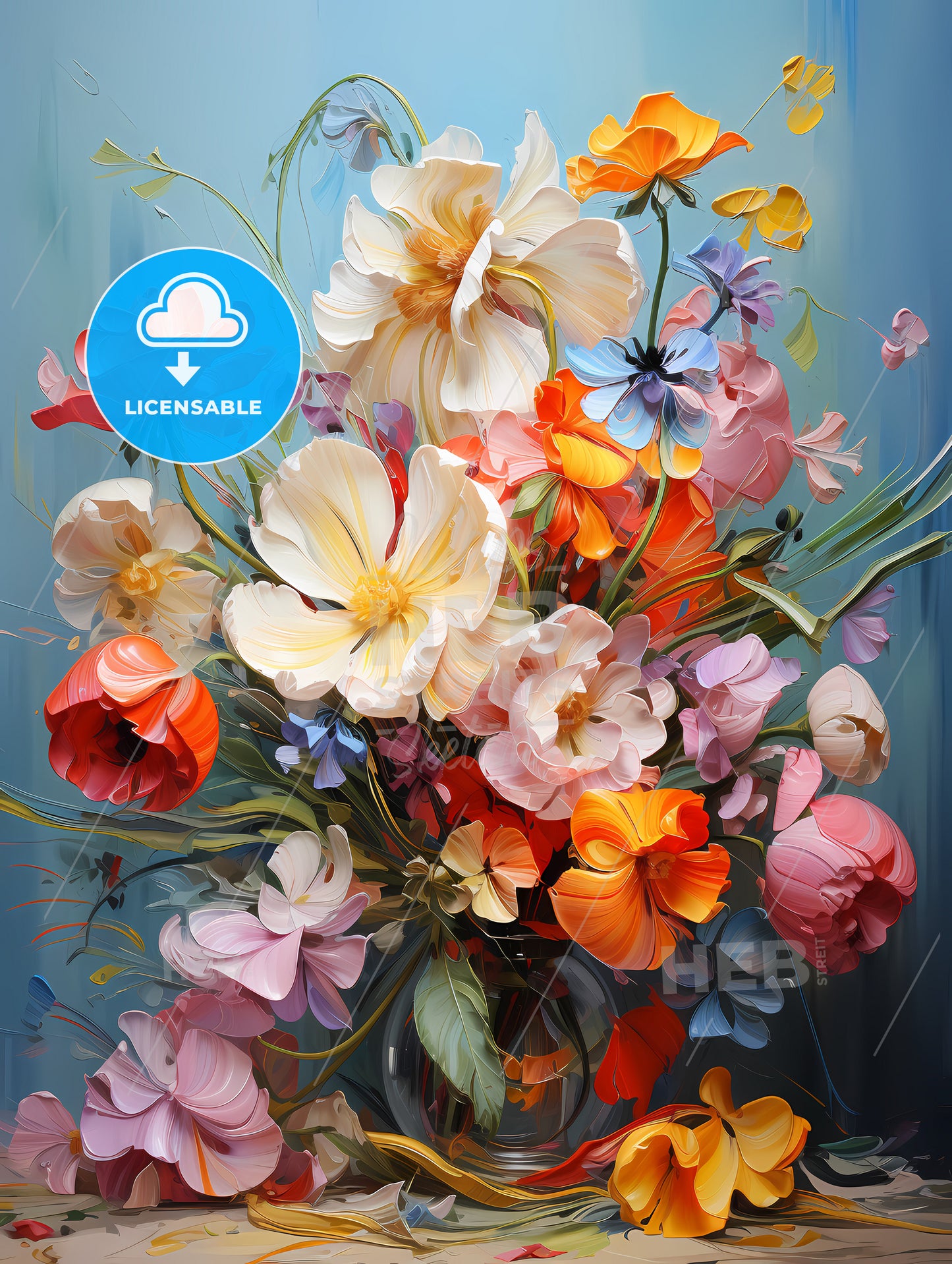 Bouquet of colorful spring flowers