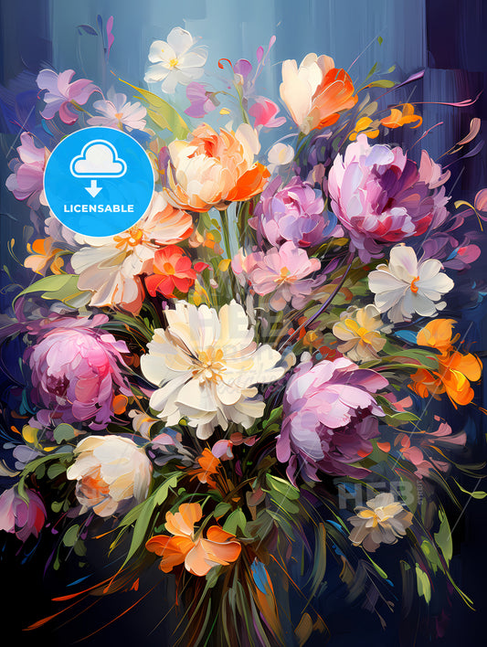 Bouquet of colorful spring flowers