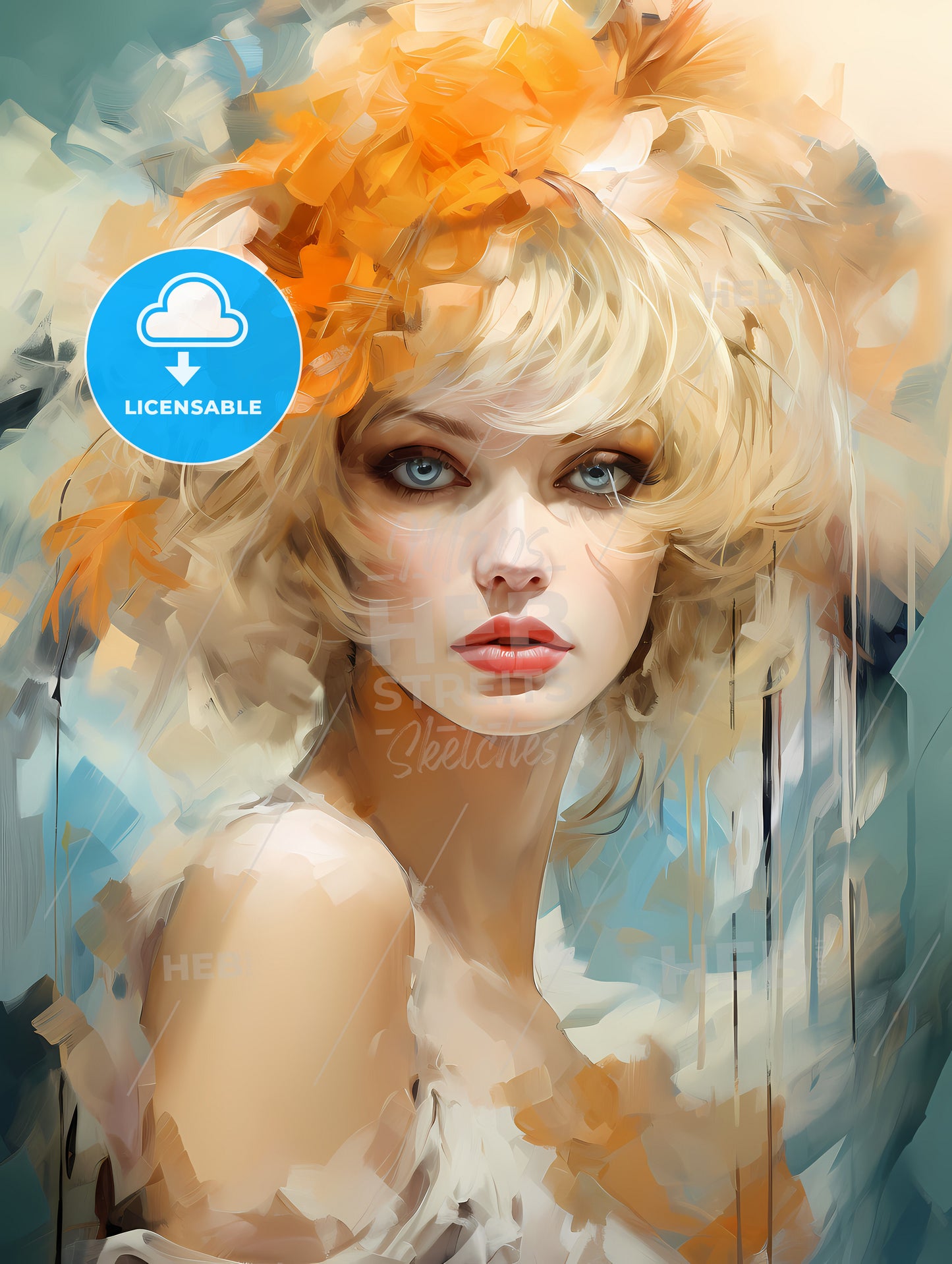 Flapper girl. Young beautiful blonde woman 20 s style