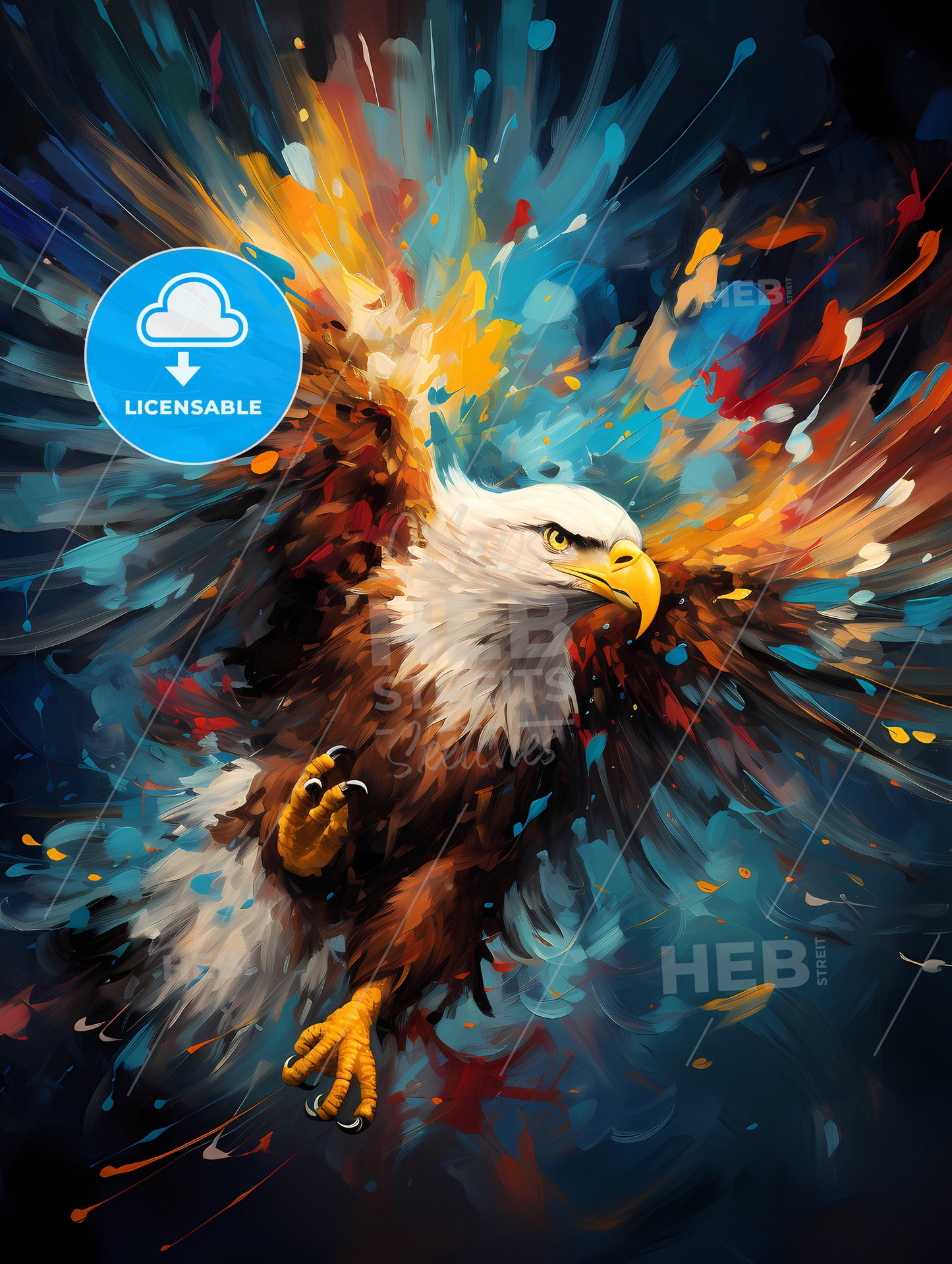 Flight of eagle  abstract fantasy