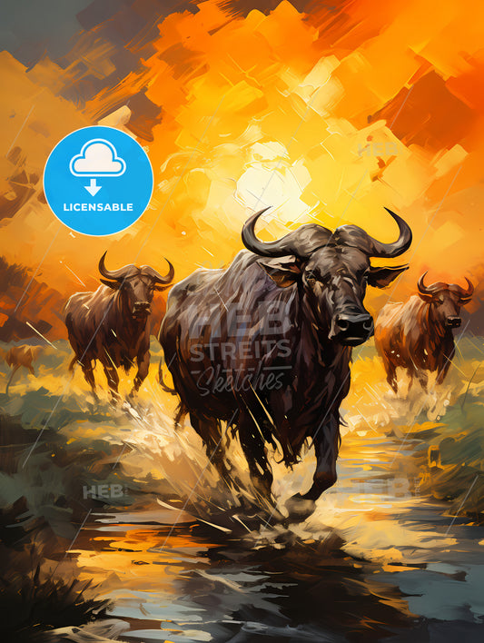 gnu migration on the Serengeti