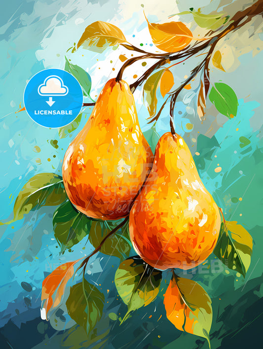 Illustration of two original pear