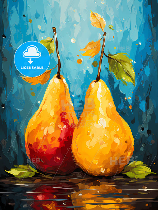 Illustration of two original pear