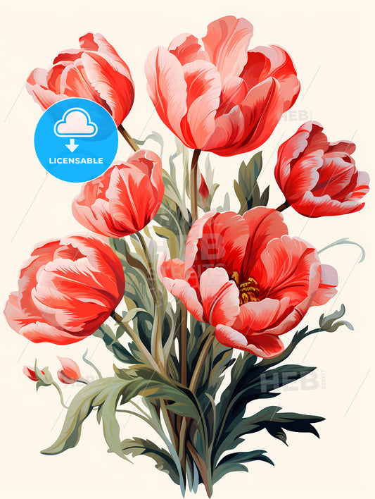 Isolated red tulips