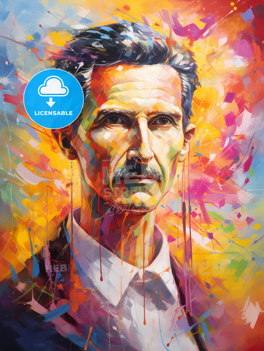 Nikola Tesla portrait illustration