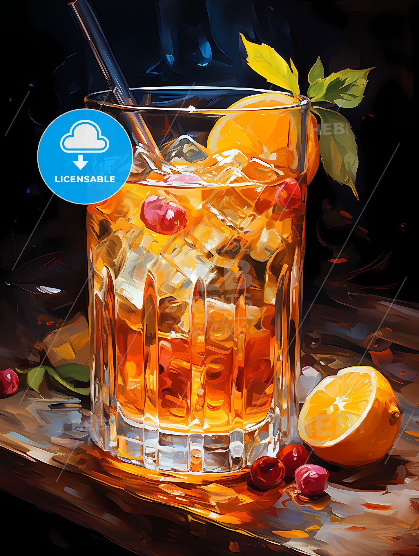 Old fashioned cocktail