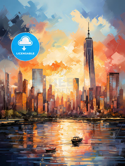 Panorama of manhattan new york usa