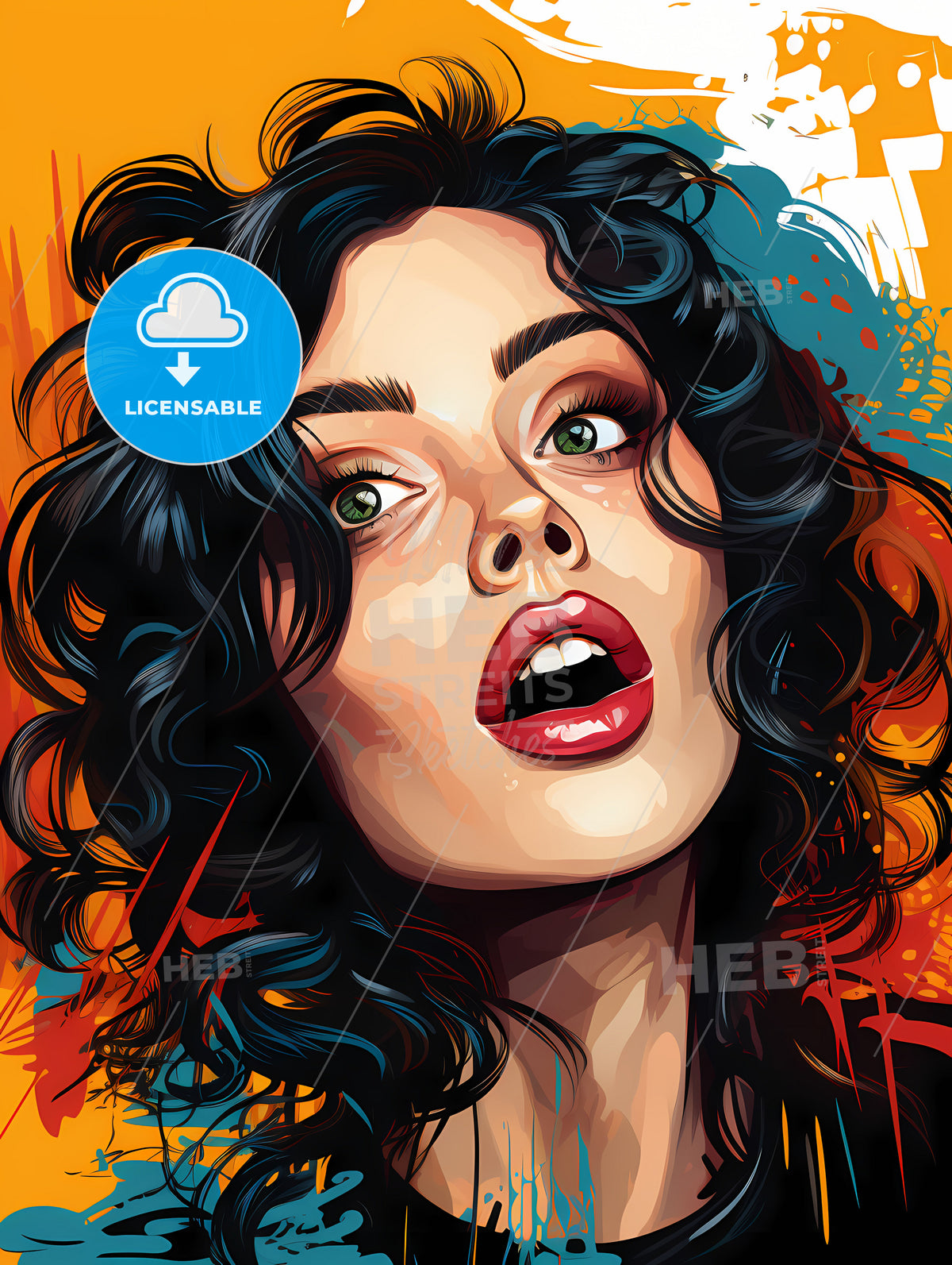 Pop Art illustration of woman with the speech bubble