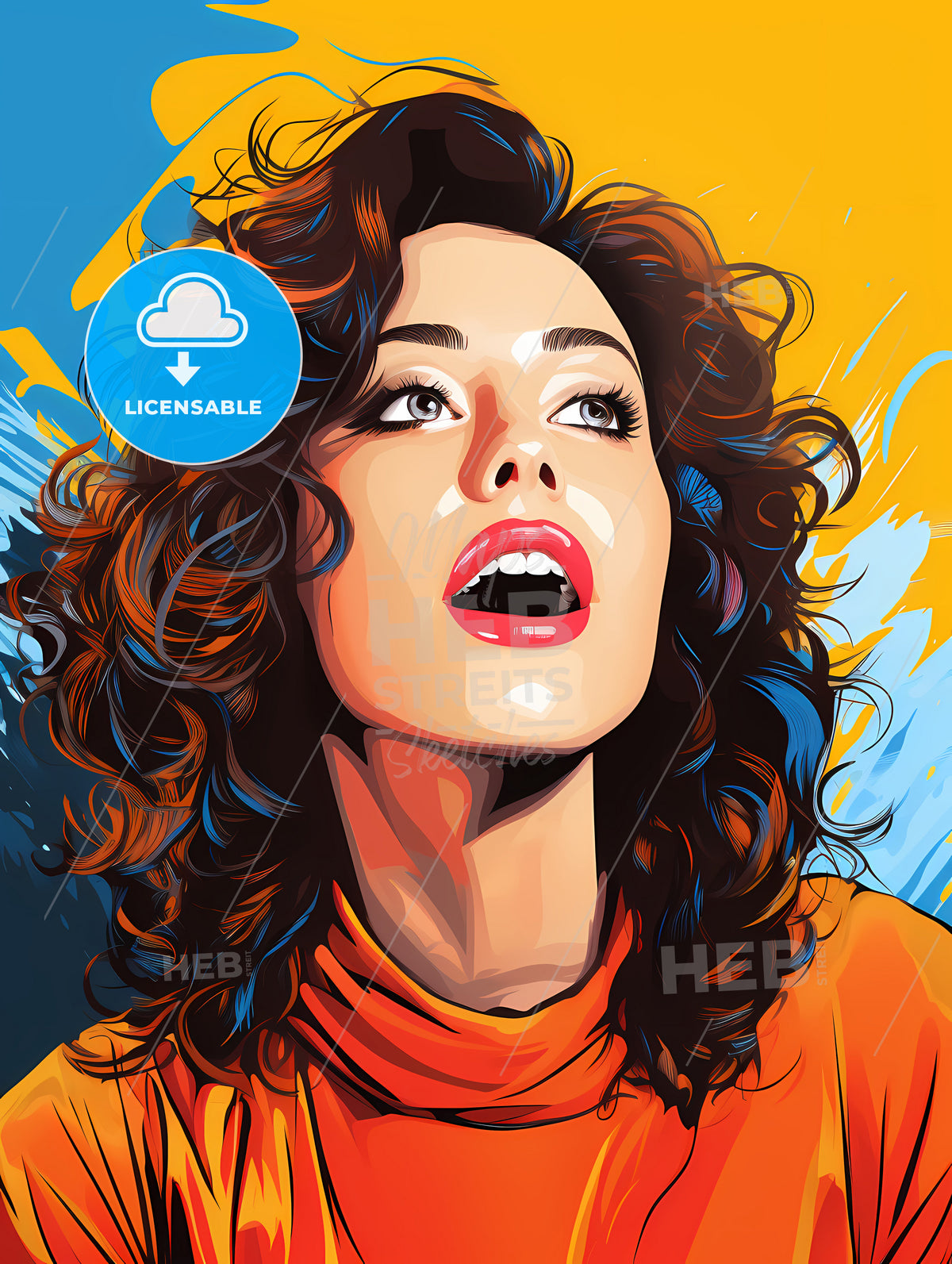 Pop Art illustration of woman with the speech bubble