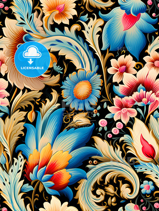 Seamless pattern with Indian motifs