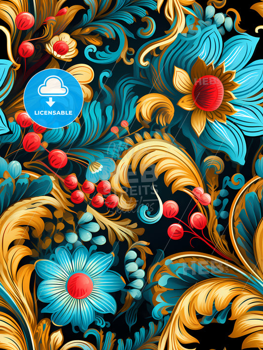 Seamless pattern with Indian motifs