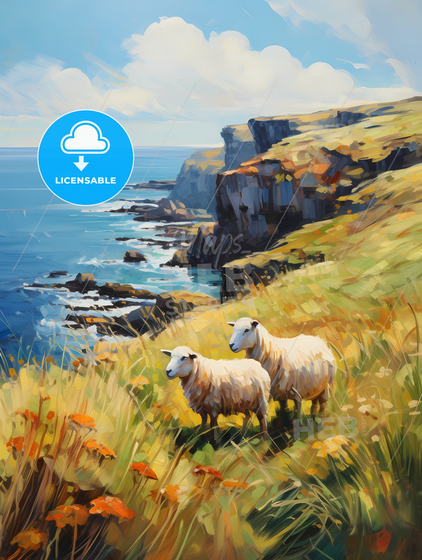 Sheep on Northern Ireland coast