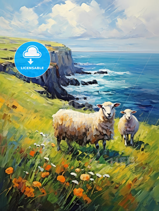 Sheep on Northern Ireland coast