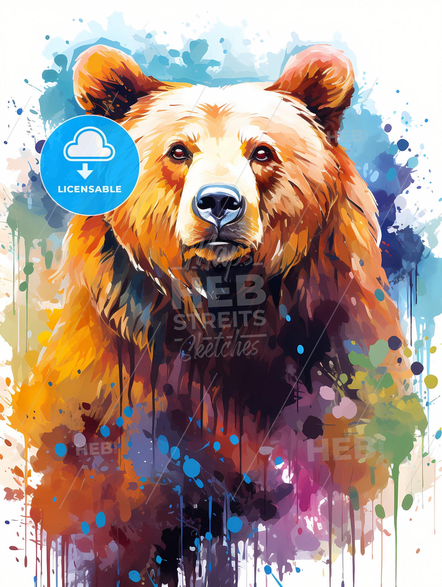 Silhouette bear isolated on white background