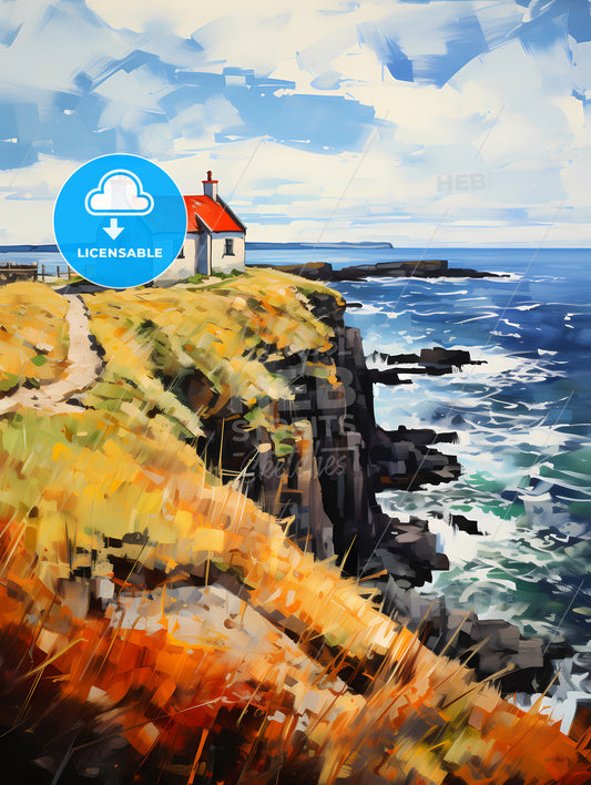 Solitary house on the Donegal coast Ireland