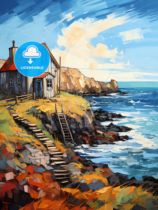 Solitary house on the Donegal coast Ireland