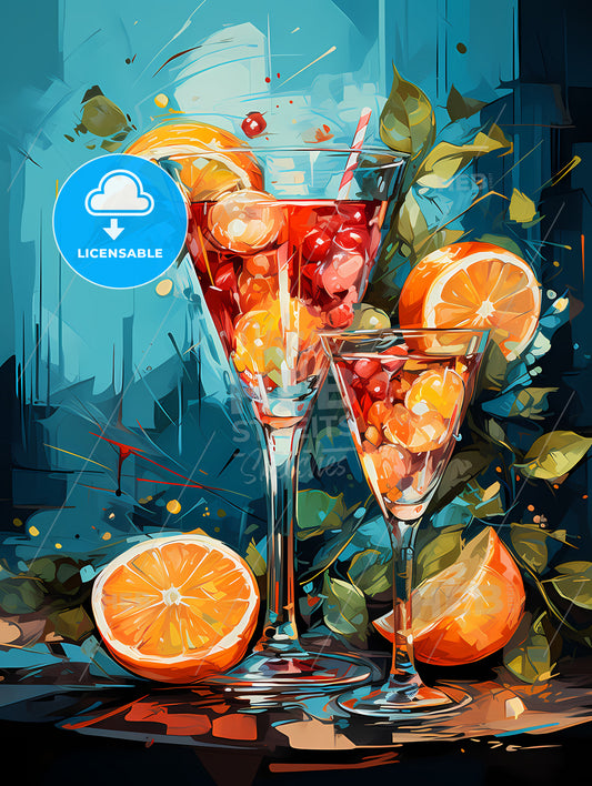 The blood orange martini is a zingy cocktail