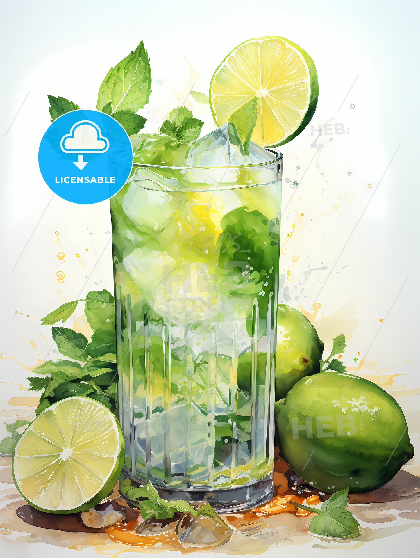 Watercolor mojito