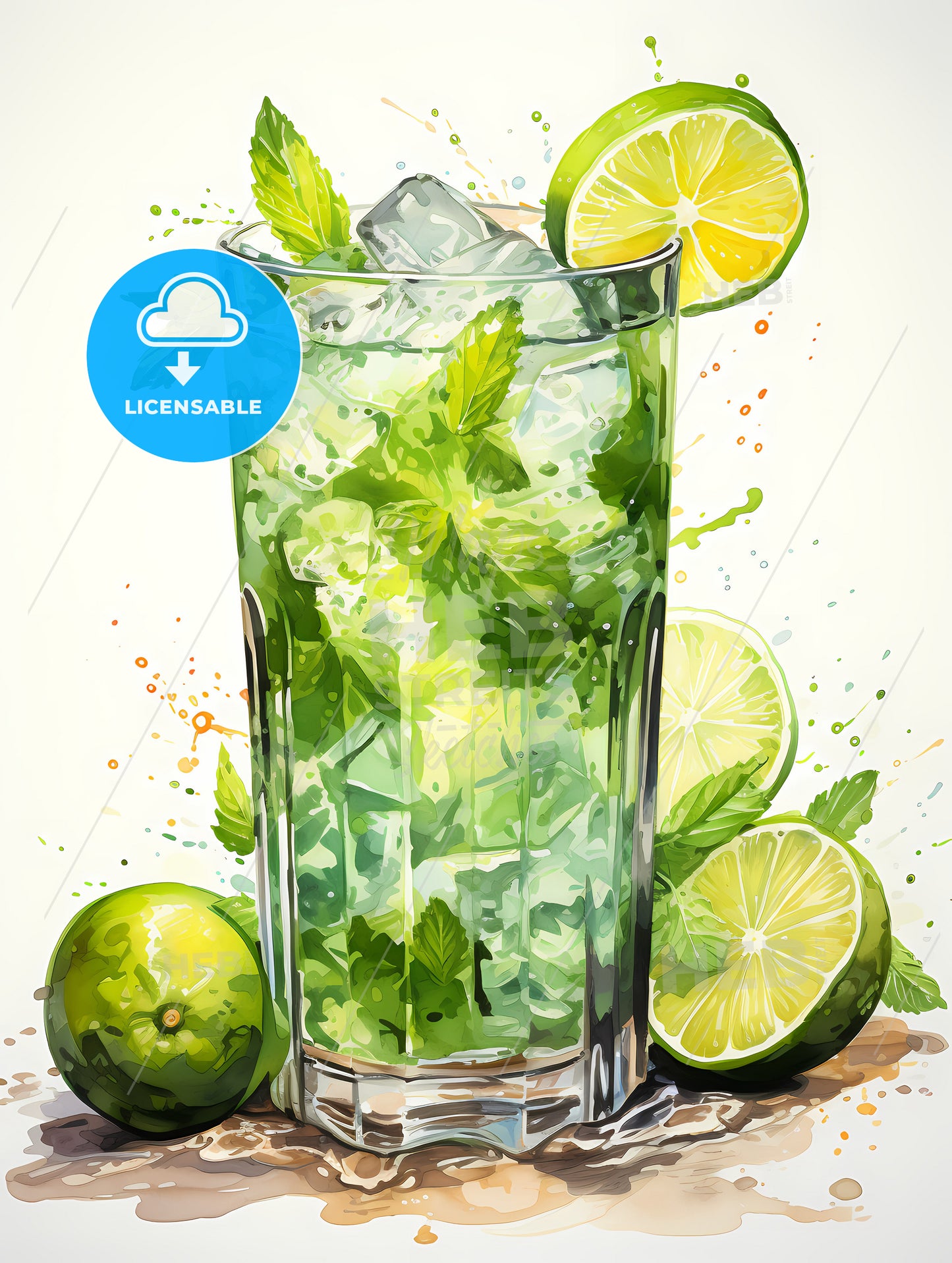 Watercolor mojito