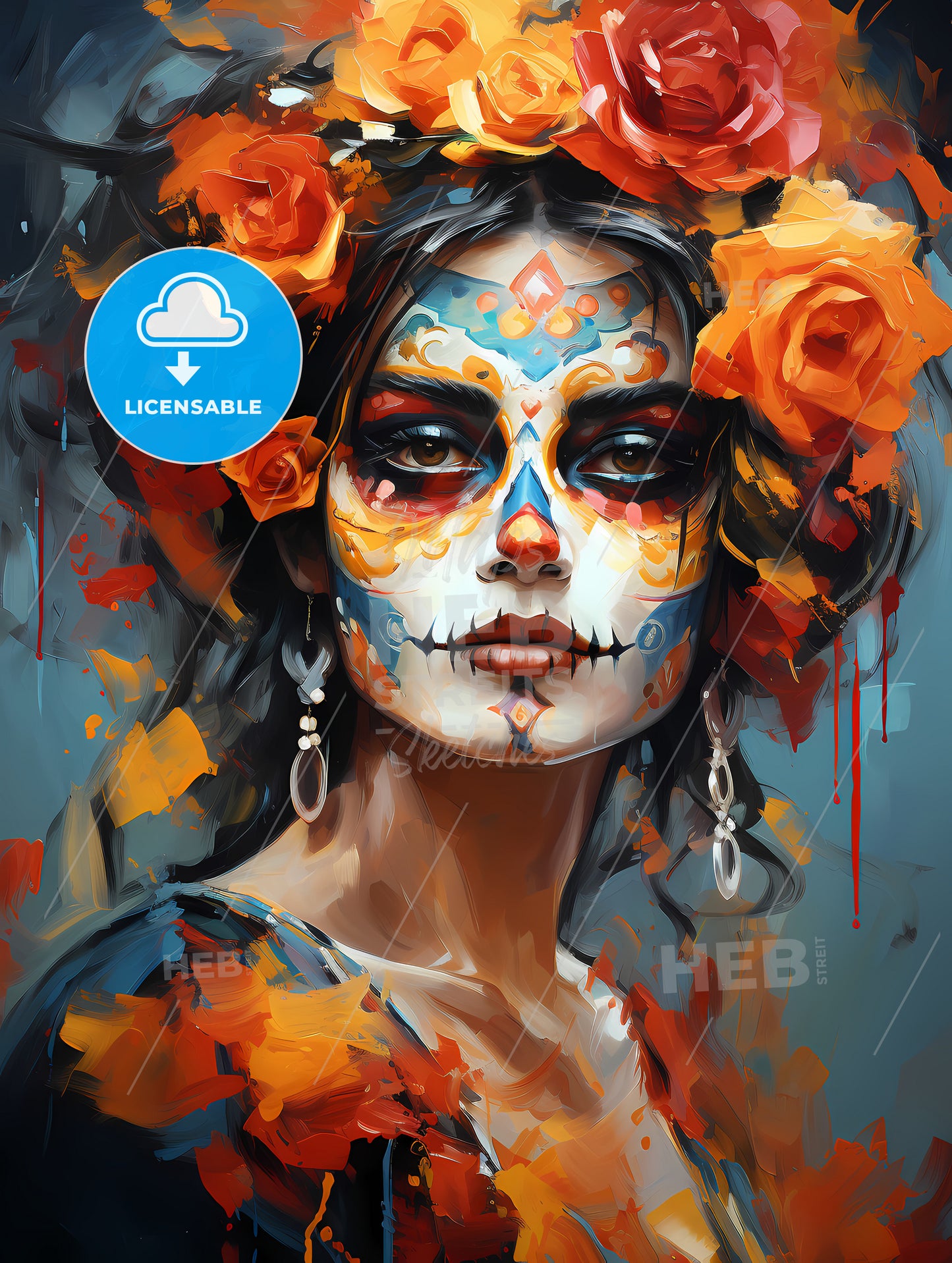 Woman in Dia De Los Muertos Day of the Dead