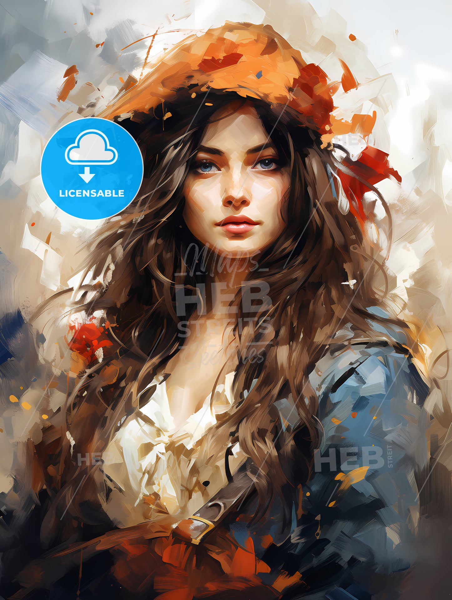 Woman pirate with a sword
