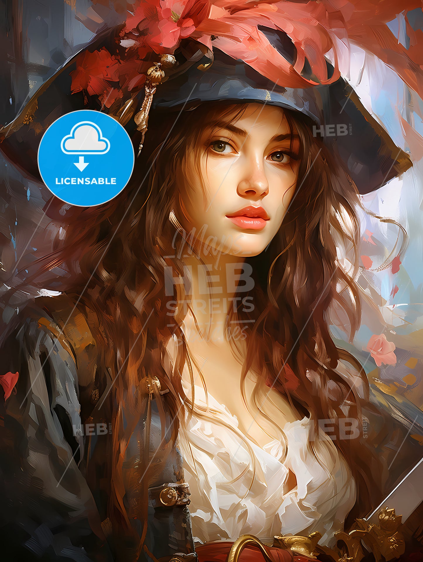 Woman pirate with a sword