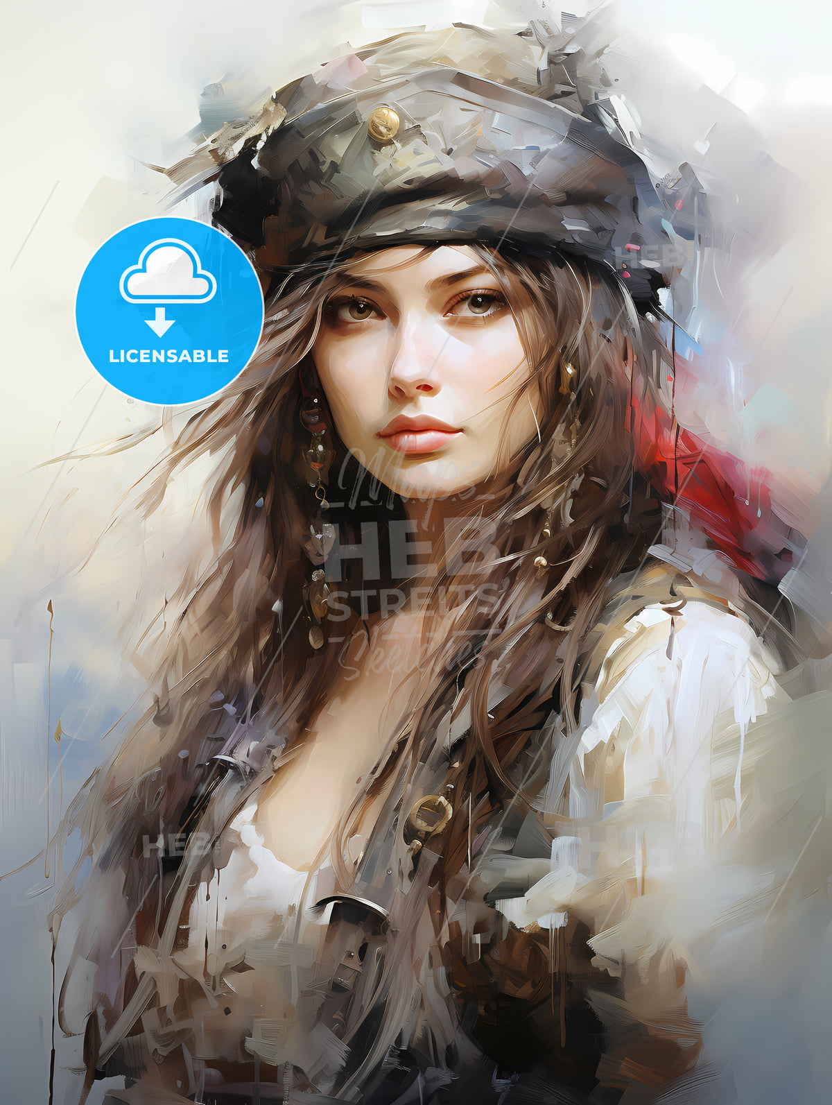 Woman pirate with a sword