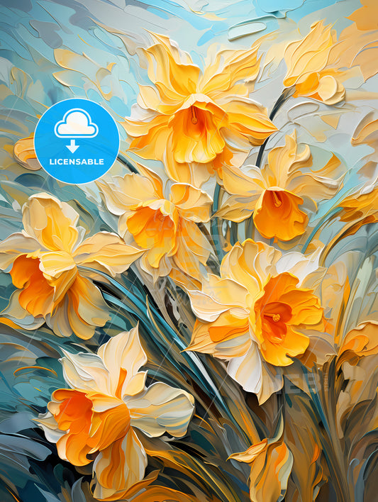 Yellow daffodil flowers in spring